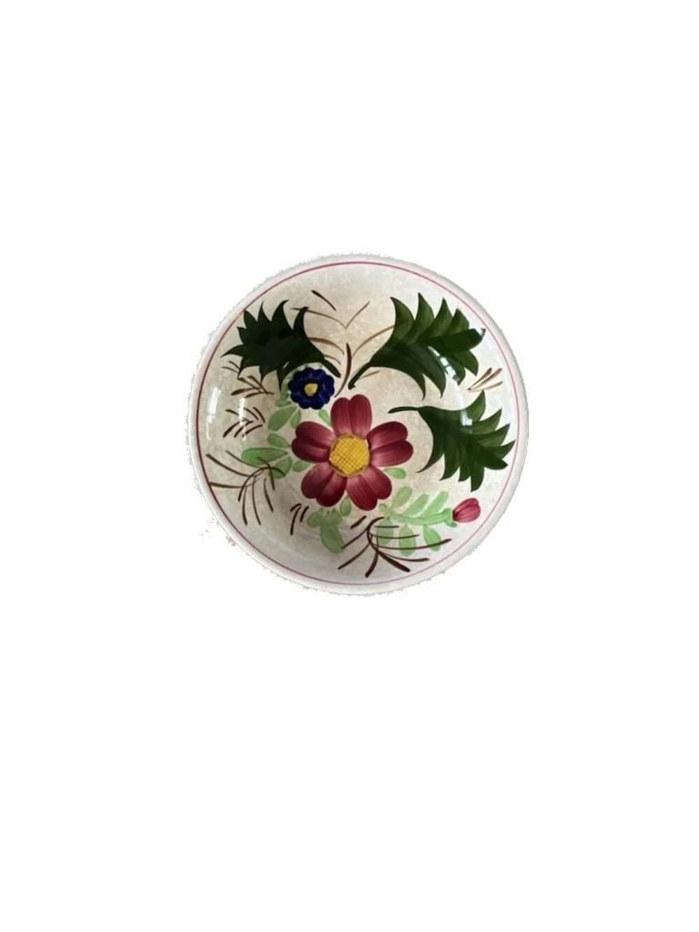Vintage S.S. Crown Japan Hand-Painted Floral Ironstone Serving/Baking Bowl. Vint